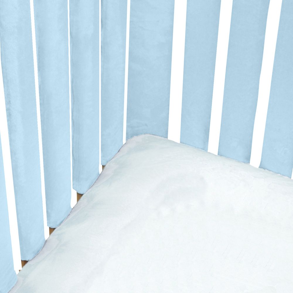 PURE SAFETY Vertical Crib Liners in Luxurious Aqua Minky 24 Pack 