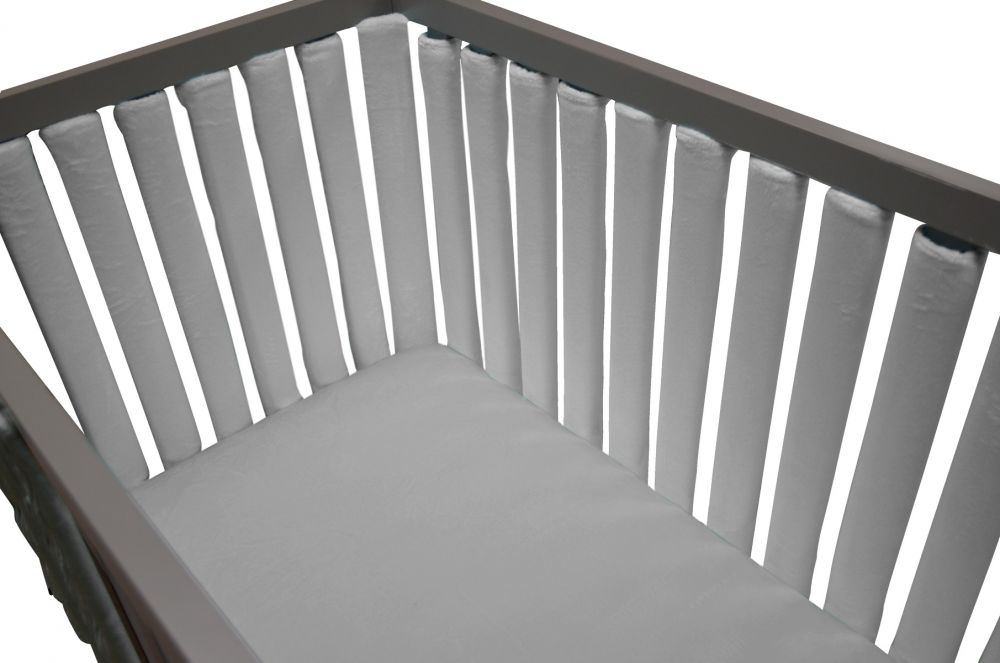 Go Mama Go Pure Safety Vertical Crib Liners in Grey/White Arabesque Grey 24 Pack 