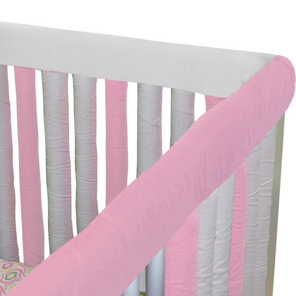 30 x 12 Set Go Mama Go Organic Teething Guard Protects Baby and Crib Pink/White 